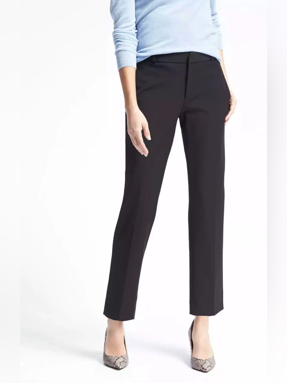 Banana Republic Ryan-Fit Black Slim-Straight Dress Pant Trousers 10 Short Career